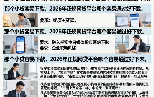 那个小贷容易下款，2026年正规网贷平台哪个容易通过好下款