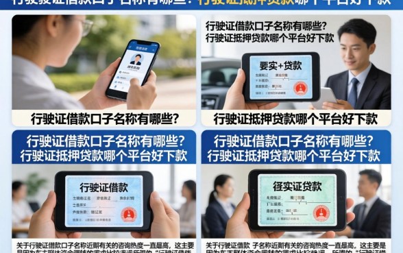 行驶证借款口子名称有哪些？行驶证抵押贷款哪个平台好下款