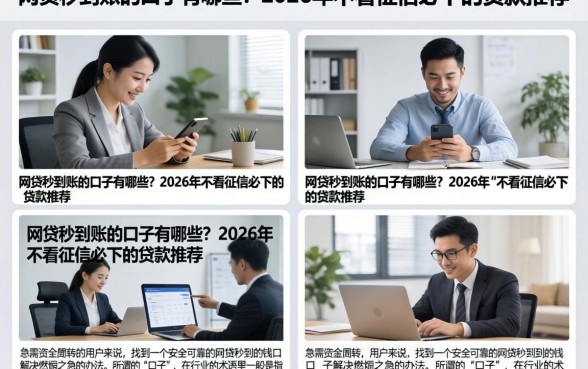 网贷秒到账的口子有哪些？2026年不看征信必下的贷款推荐