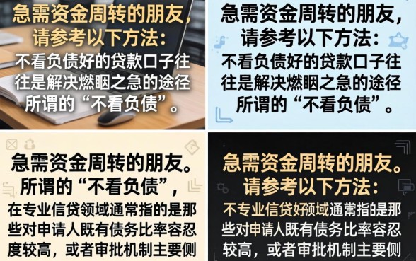 不看负债好贷款的口子有哪些？哪里能找到真正不查负债的贷款平台？