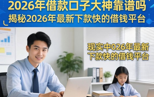 2026年借款口子大神靠谱吗，揭秘2026年最新下款快的借钱平台