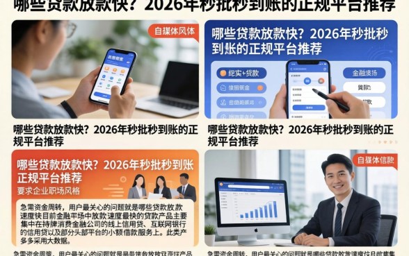 哪些贷款放款快？2026年秒批秒到账的正规平台推荐