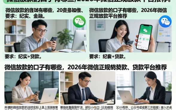 微信放款的口子有哪些，2026年微信正规放款平台推荐