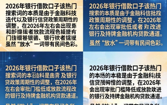 2026银行借款口子有哪些？征信花哪里能下款？