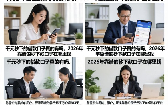 千元秒下的借款口子真的有吗，2026年靠谱的秒下款口子在哪里找