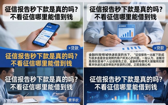 征信报告秒下款是真的吗？不看征信哪里能借到钱