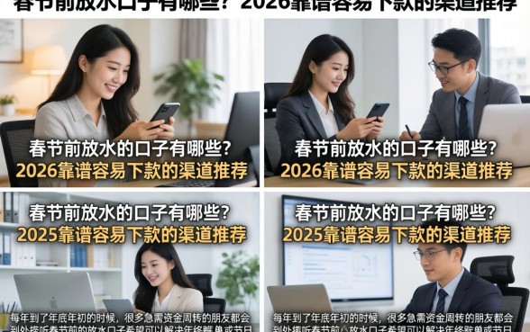 春节前放水的口子有哪些？2026靠谱容易下款的渠道推荐