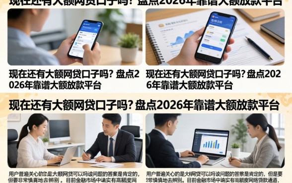 现在还有大额网贷口子吗？盘点2026年靠谱大额放款平台