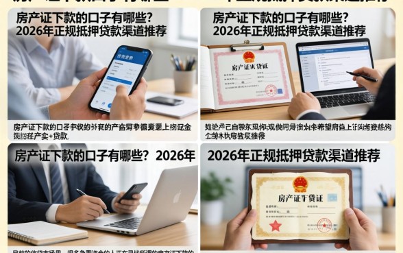 房产证下款的口子有哪些？2026年正规抵押贷款渠道推荐