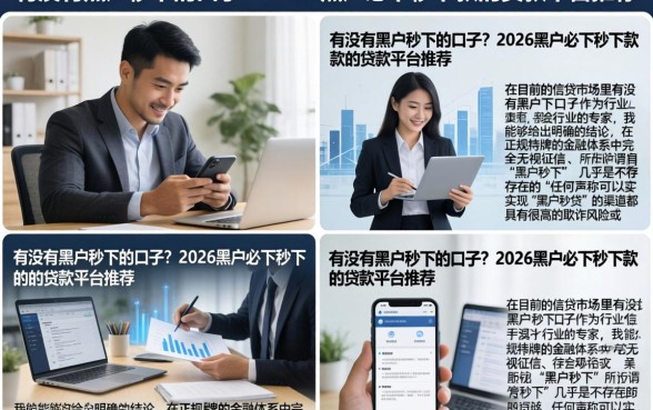 有没有黑户秒下的口子？2026黑户必下秒下款的贷款平台推荐