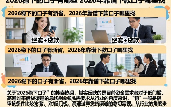 2026稳下的口子有哪些，2026年靠谱下款口子哪里找