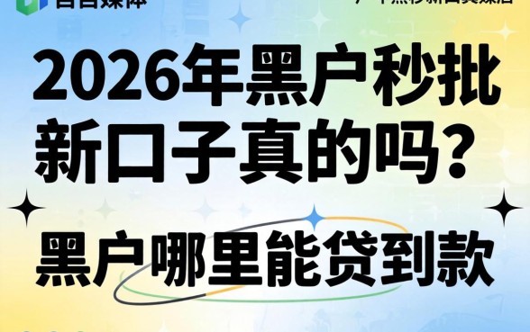 2026年黑户秒批新口子真的吗？黑户哪里能贷到款