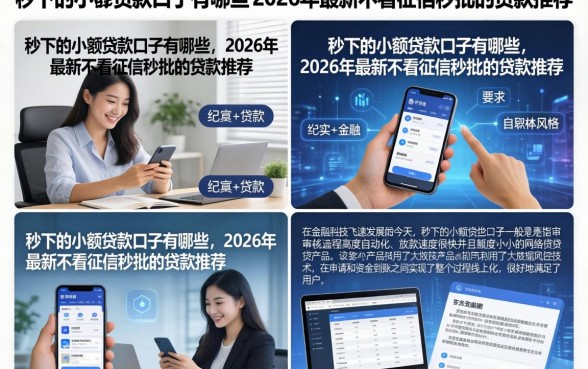 秒下的小额贷款口子有哪些，2026年最新不看征信秒批的贷款推荐