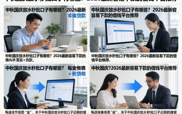 中秋国庆放水秒批口子有哪些？2026最新容易下款的借钱平台推荐