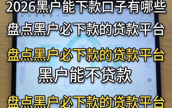2026黑户能下款口子有哪些，盘点黑户必下款的贷款平台