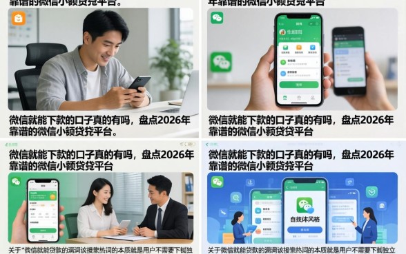 微信就能下款的口子真的有吗，盘点2026年靠谱的微信小额贷款平台