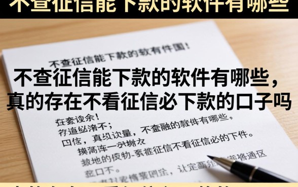 不查征信能下款的软件有哪些，真的存在不看征信必下款的口子吗