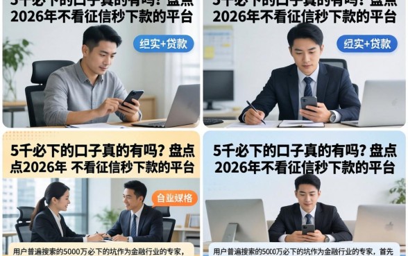 5千必下的口子真的有吗？盘点2026年不看征信秒下款的平台