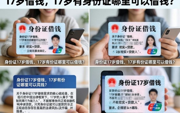 身份证17岁借钱，17岁有身份证哪里可以借钱？