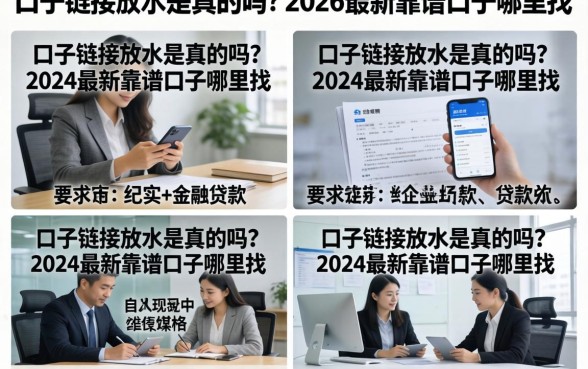口子链接放水是真的吗？2026最新靠谱口子哪里找
