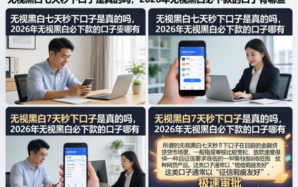无视黑白七天秒下口子是真的吗，2026年无视黑白必下款的口子有哪些