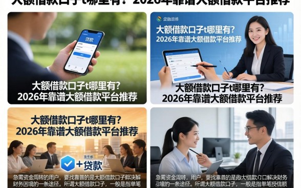 大额借款口子t哪里有？2026年靠谱大额借款平台推荐