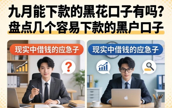 九月能下款的黑花口子有吗？盘点几个容易下款的黑户口子