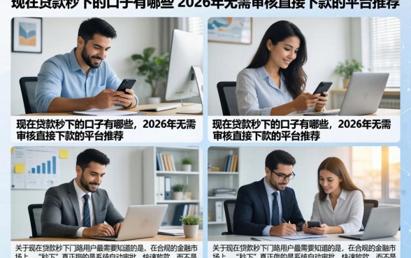 现在贷款秒下的口子有哪些，2026年无需审核直接下款的平台推荐