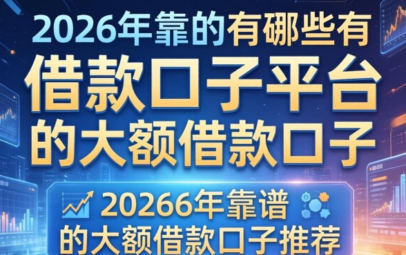 大的借款口子平台有哪些，2026年靠谱的大额借款口子推荐