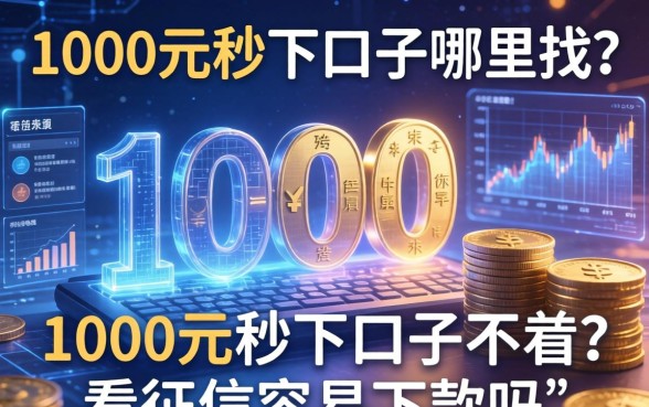 1000元秒下口子哪里找？1000元秒下口子不看征信容易下款吗