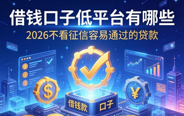 借钱口子低的平台有哪些，2026不看征信容易通过的贷款
