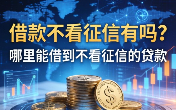 借款不看征信的有吗？哪里能借到不看征信的贷款