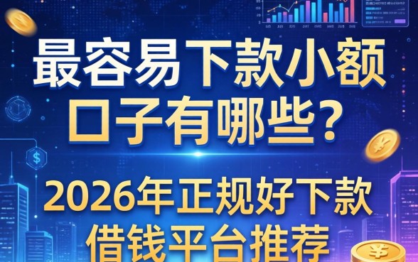 最容易下款小额口子有哪些？2026年正规好下款的借钱平台推荐