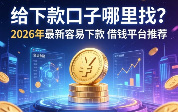 给个下款的口子哪里找？2026年最新容易下款的借钱平台推荐