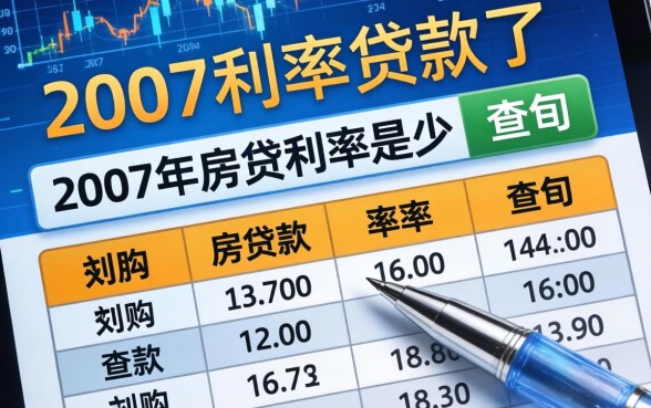 2007利率贷款是多少？2007年房贷利率表查询
