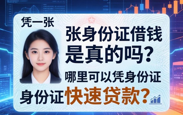 凭一张身份证借钱是真的吗？哪里可以凭身份证快速贷款？