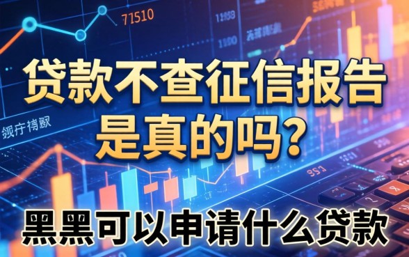 贷款不查征信报告是真的吗？黑户可以申请什么贷款