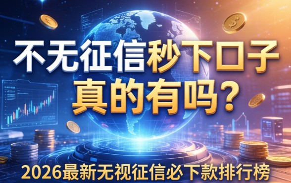 不看征信秒下口子真的有吗？2026最新无视征信必下款排行榜