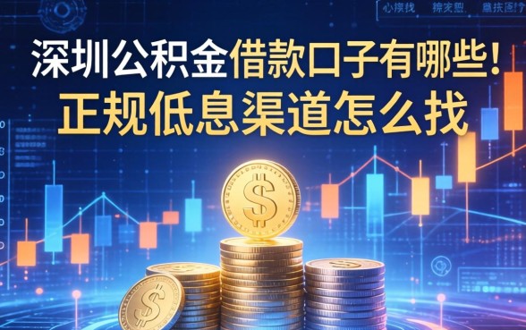 深圳公积金借款口子有哪些？正规低息渠道怎么找