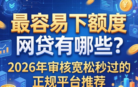 最容易下额度的网贷有哪些？2026年审核宽松秒过的正规平台推荐