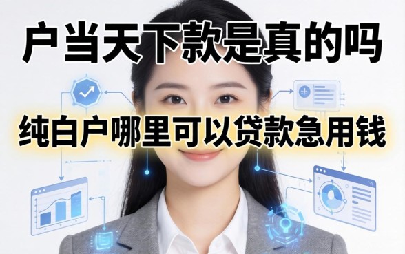 纯白户当天下款是真的吗，纯白户哪里可以贷款急用钱