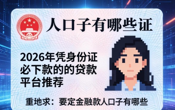 身份证下款的新口子有哪些？2026年凭身份证必下款的贷款平台推荐