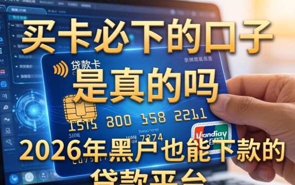 买卡必下的口子是真的吗，2026年黑户也能下款的贷款平台有哪些