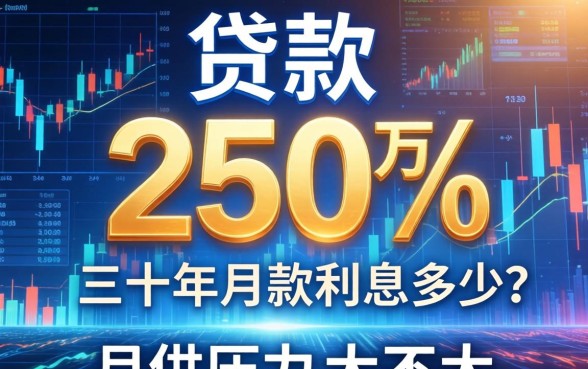 贷款250万三十年利息多少？月供压力大不大？
