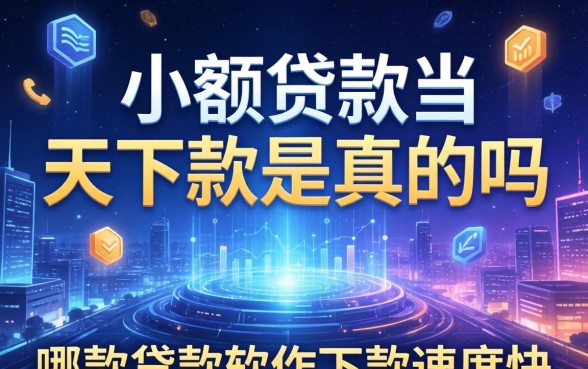 小额贷款当天下款是真的吗，哪款贷款软件下款速度快