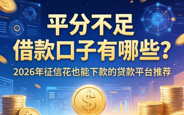 平分不足的借款口子有哪些？2026年征信花也能下款的贷款平台推荐