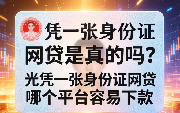 光凭一张身份证网贷是真的吗？光凭一张身份证网贷哪个平台容易下款