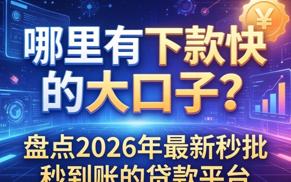 哪里有下款快的大口子?盘点2026年最新秒批秒到账的贷款平台 盘点2026年最新秒批秒到账的贷款平台