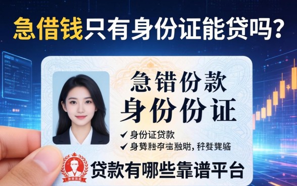 急借钱只有身份证能贷吗？身份证贷款有哪些靠谱平台