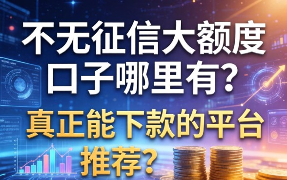 不看征信大额度口子哪里有?真正能下款的平台推荐 不看征信大额度口子哪里有